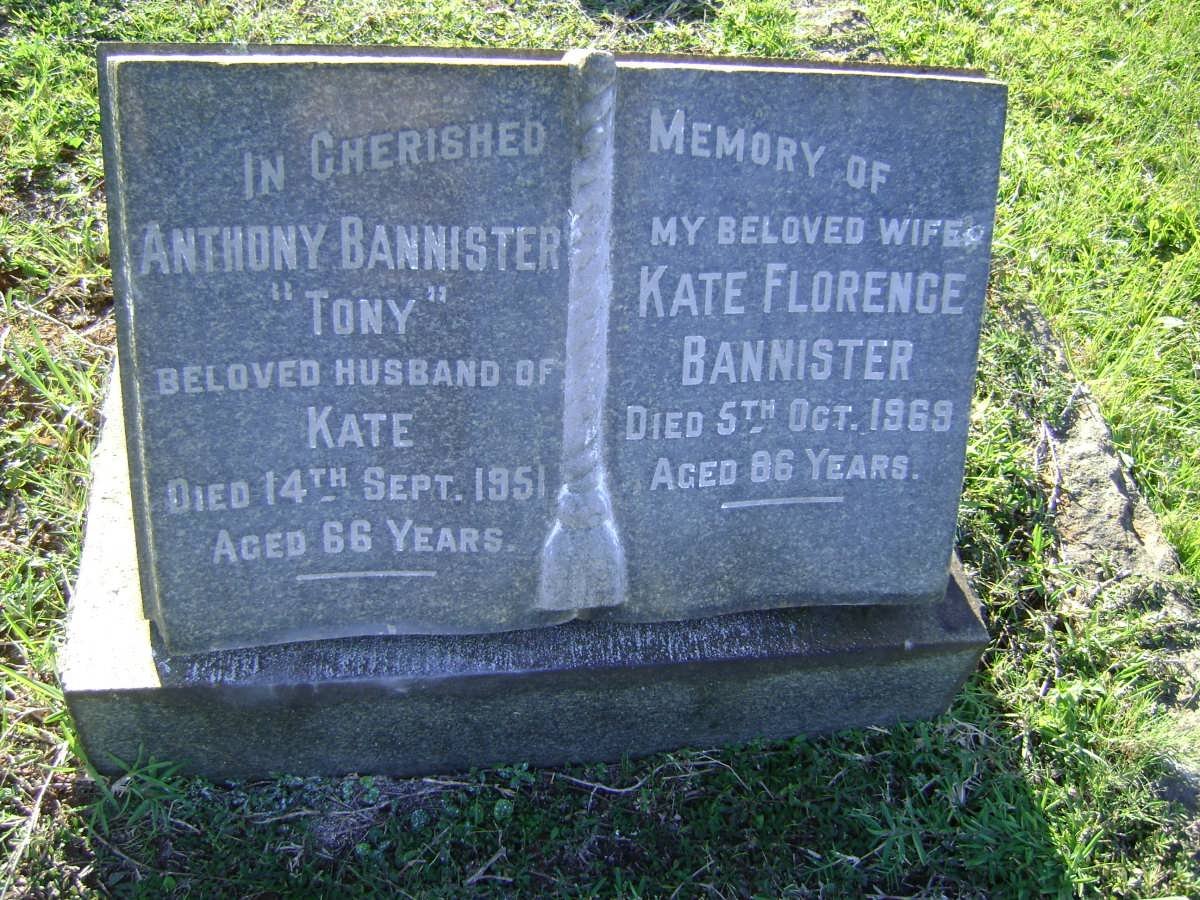 BANNISTER Anthony -1951 &amp; Kate Florence -1969