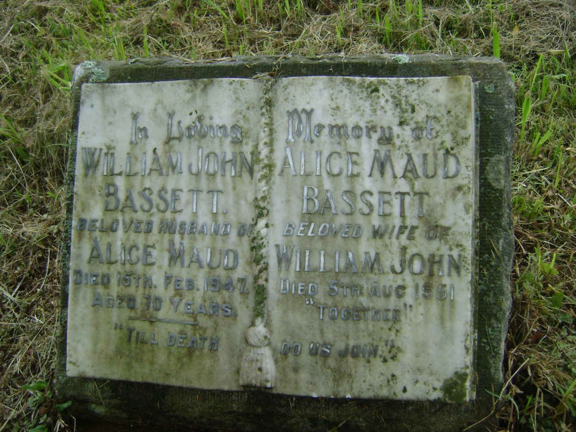 BASSETT William John -1947 &amp; Alice Maud -1951