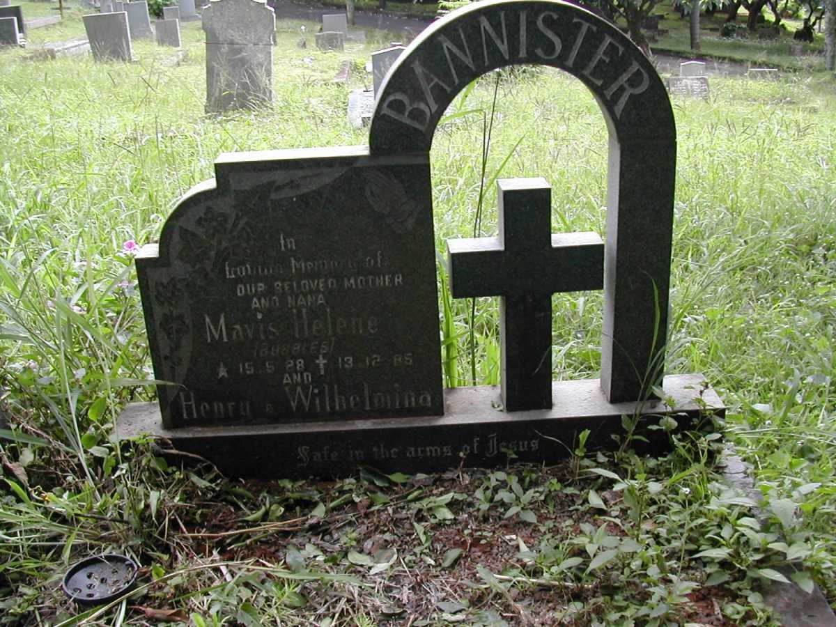 BANNISTER Mavis Helene 1928-1985 :: BANNISTER Henry &amp; Wilhelmina