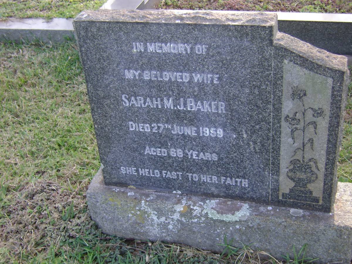 BAKER Sarah M. J. -1959