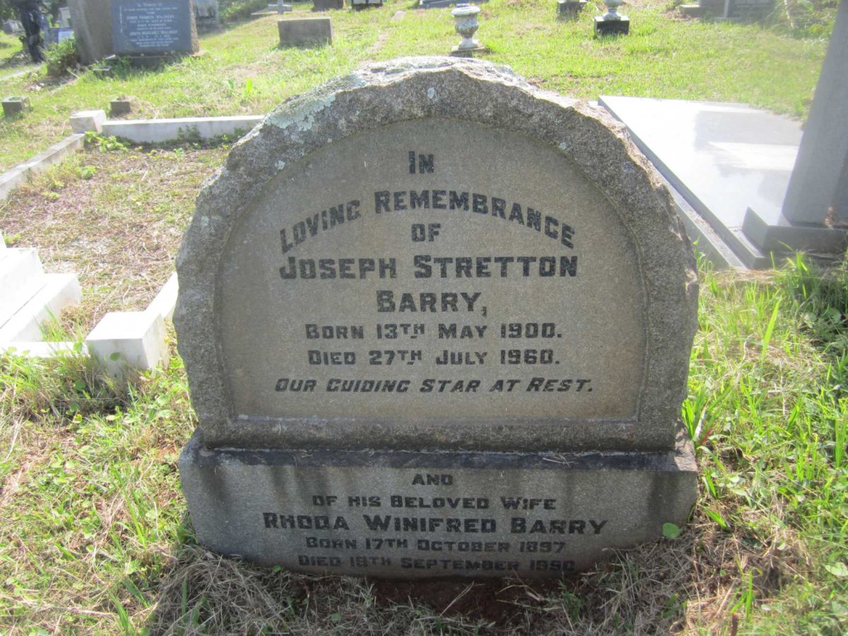 BARRY Joseph Stretton 1900-1960 &amp; Rhoda Winifred 1897-1990