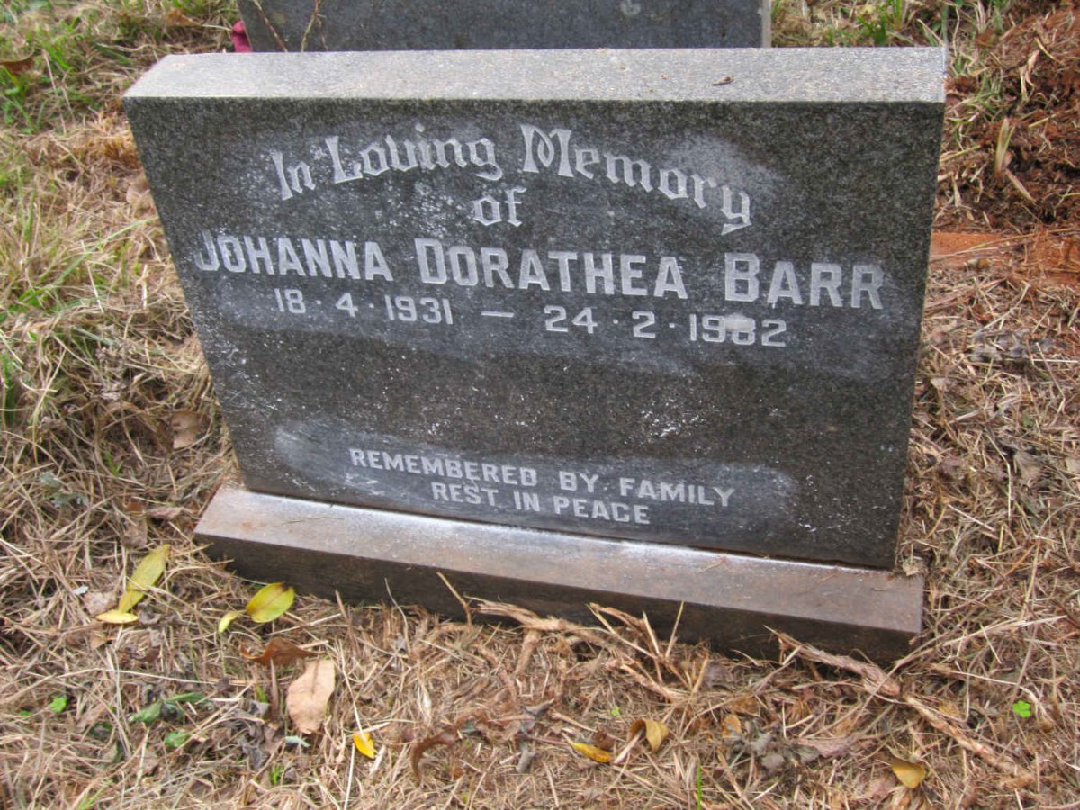 BARR Johanna Dorathea 1931-1982