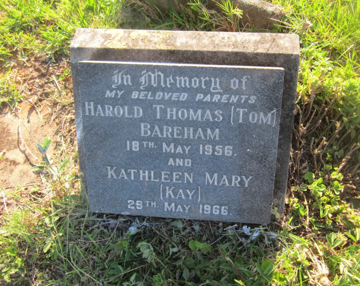 BAREHAM Harold Thomas -1956 &amp; Kathleen Mary -1966