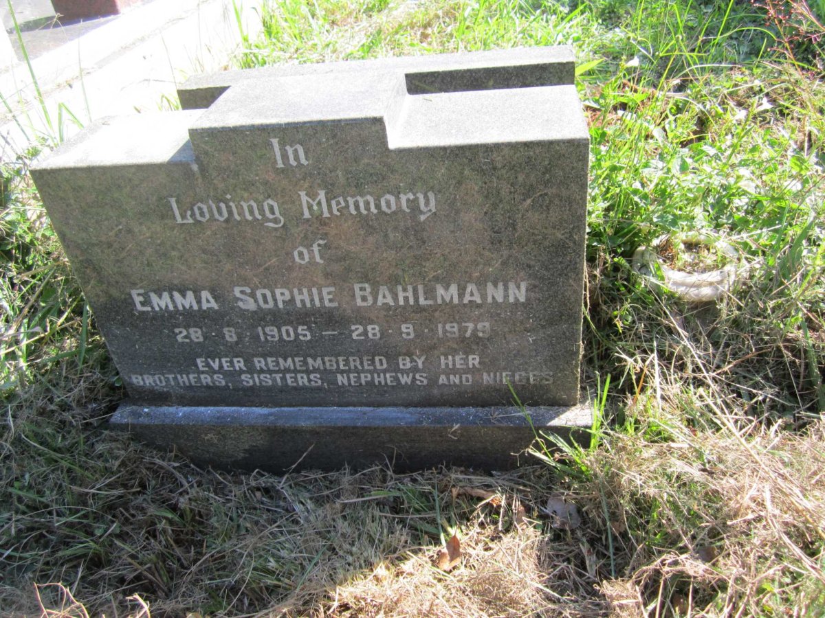 BAHLMANN Emma Sophie 1905-1979