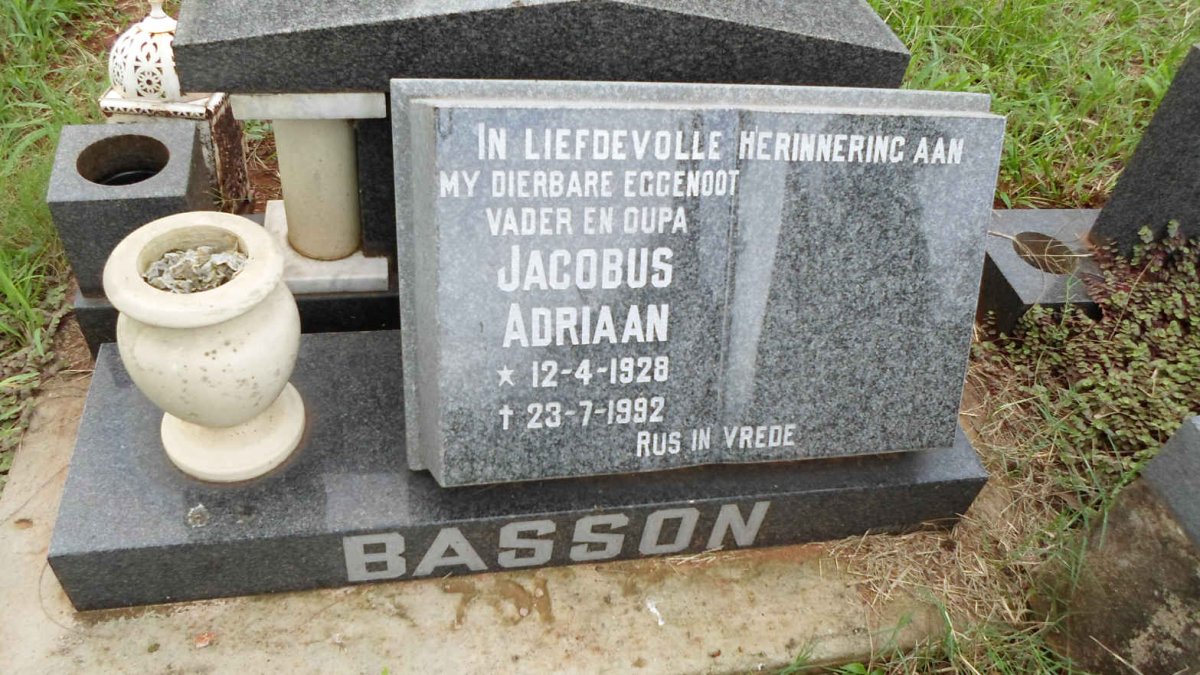 BASSON Jacobus Adriaan 1928-1992