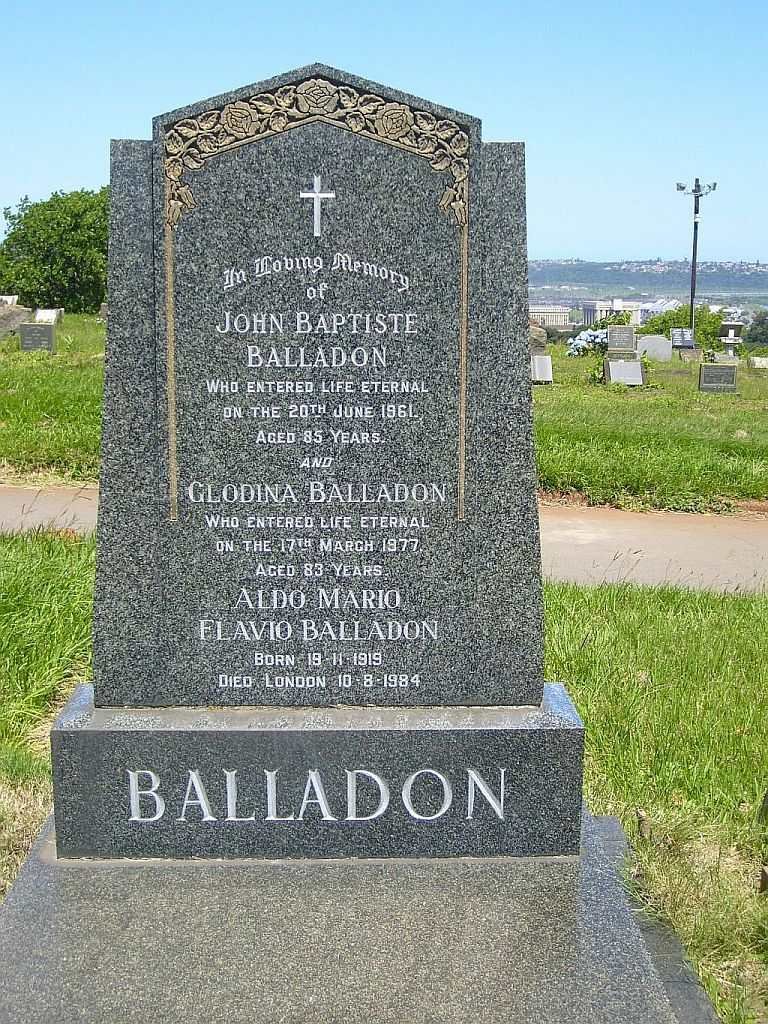 BALLADON John Baptiste -1961 &amp; Glodina -1977 :: BALLADON Aldo Mario Flavio 1919-1984