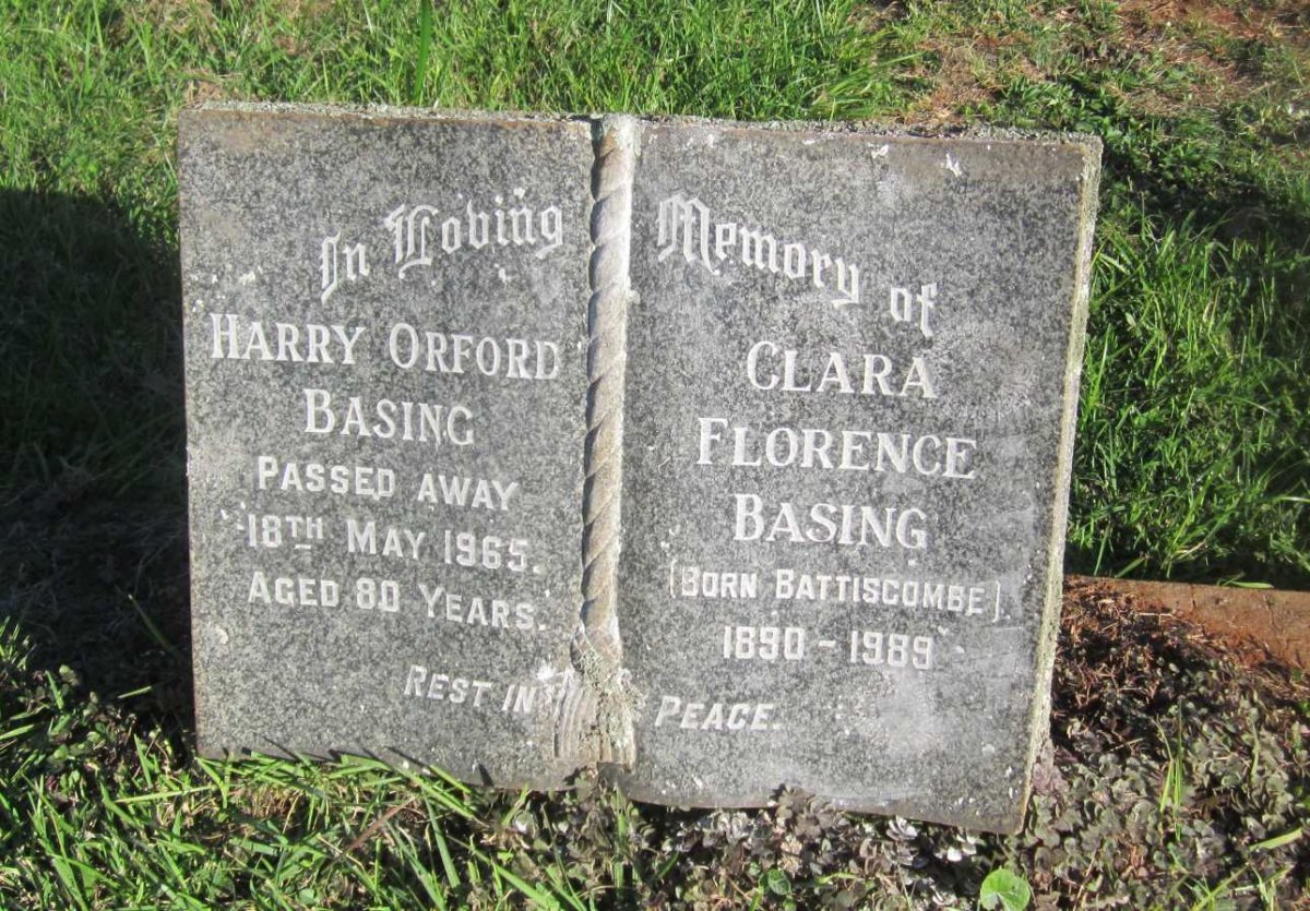 BASING Harry Orford -1965 &amp; Clara FLorence BATTISCOMBE 1890-1989