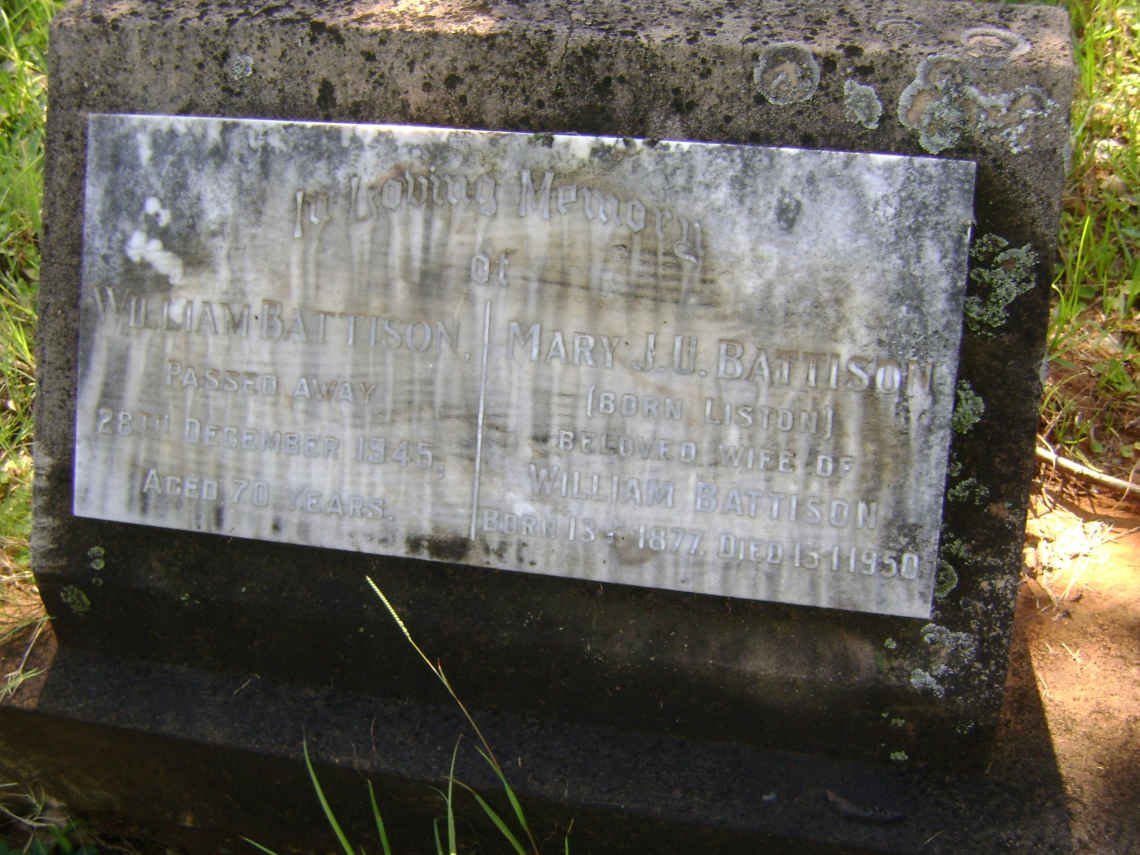 BATTISON William -1945 &amp; Mary J.U. LISTON 1877-1950