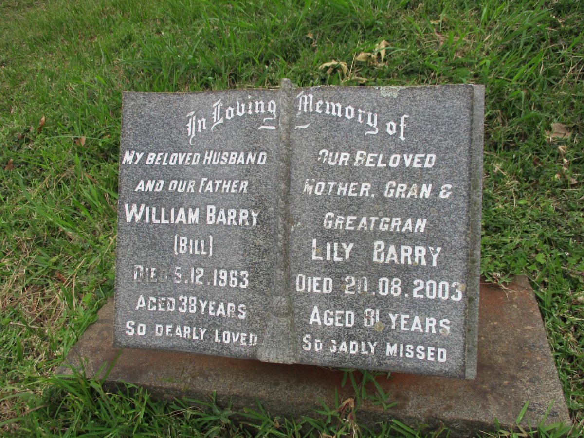 BARRY William -1963 &amp; Lily -2003