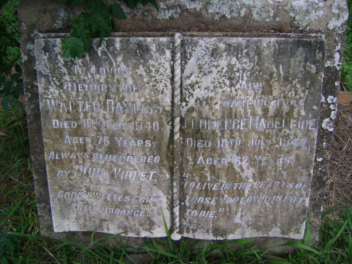 BAYLISS Walter -1940 &amp; Florence Madeline -1942