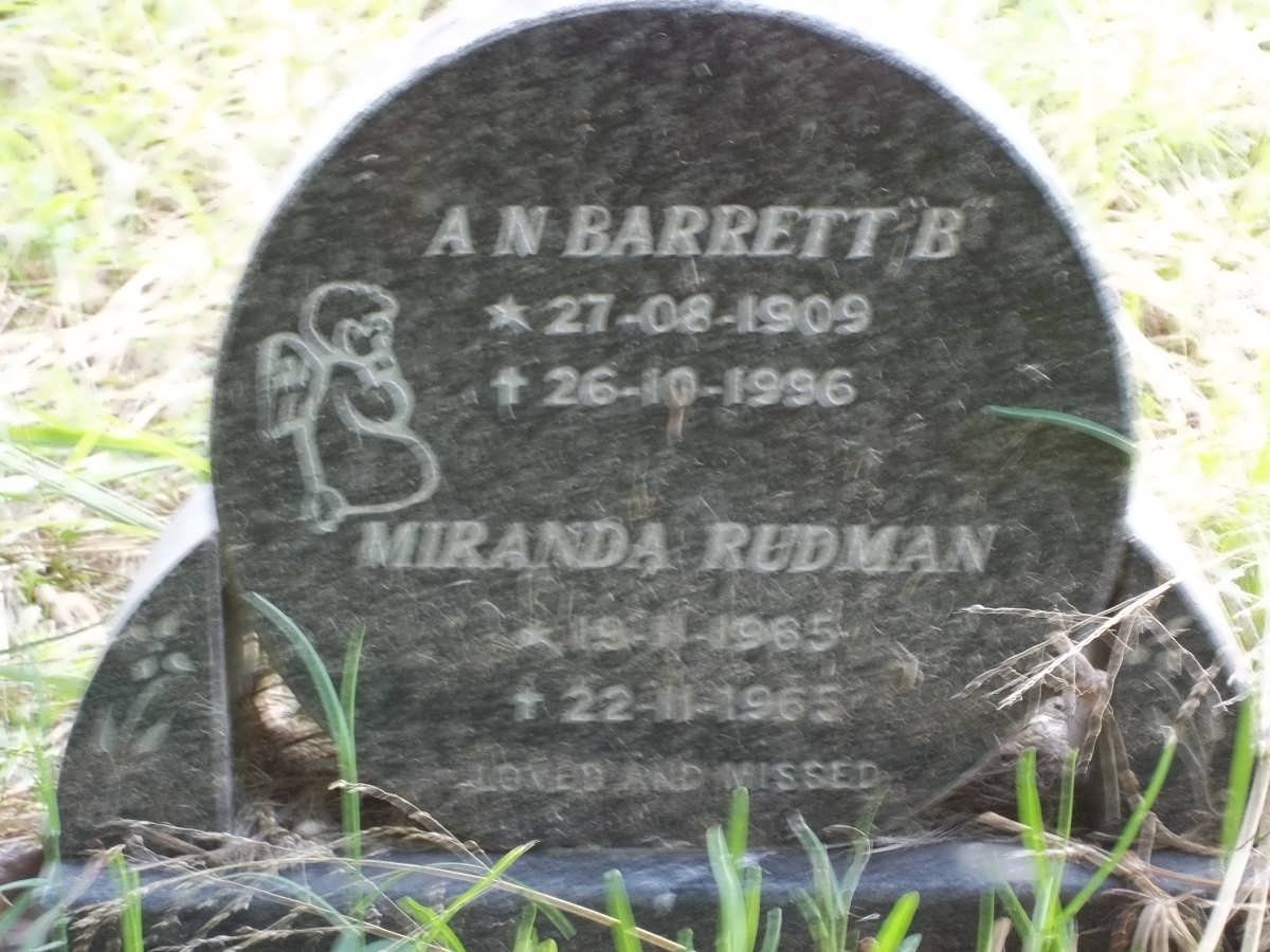 BARRETT A.N. "B" 1909-1996 :: RUDMAN Miranda 1965-1965