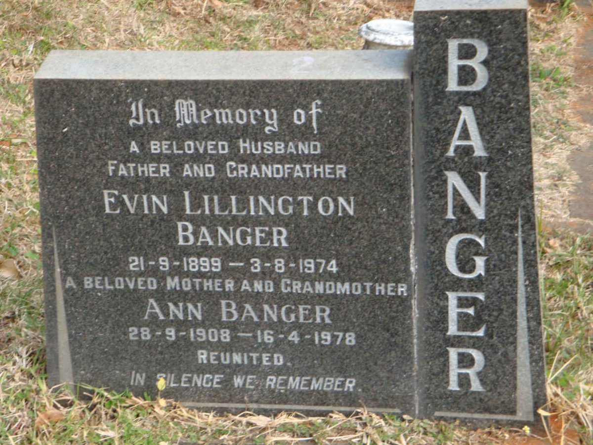 BANGER Evin Lillington 1899-1974 &amp; Ann 1908-1978