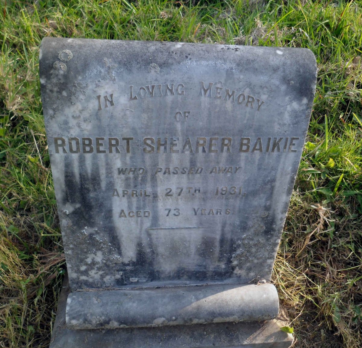 BAIKIE Robert Shearer -1931