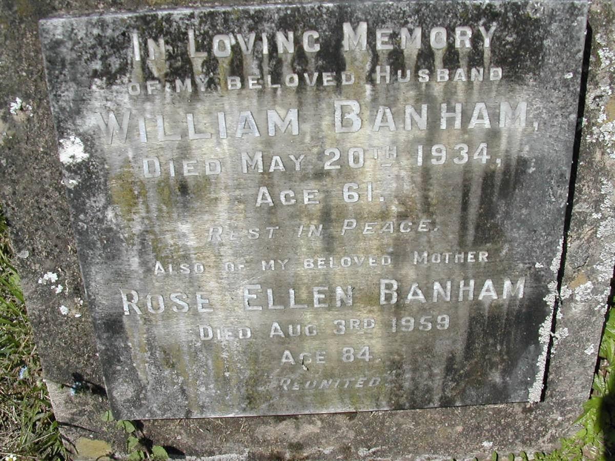 BANHAM William -1934 &amp; Rose Ellen -1959