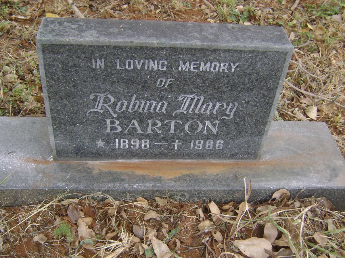 BARTON Robina Mary 1898-1986
