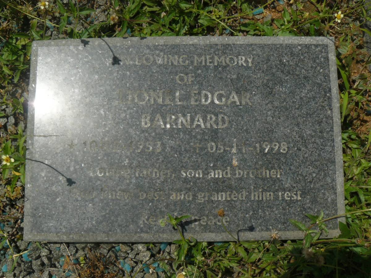 BARNARD Lionel Edgar 1953-1998