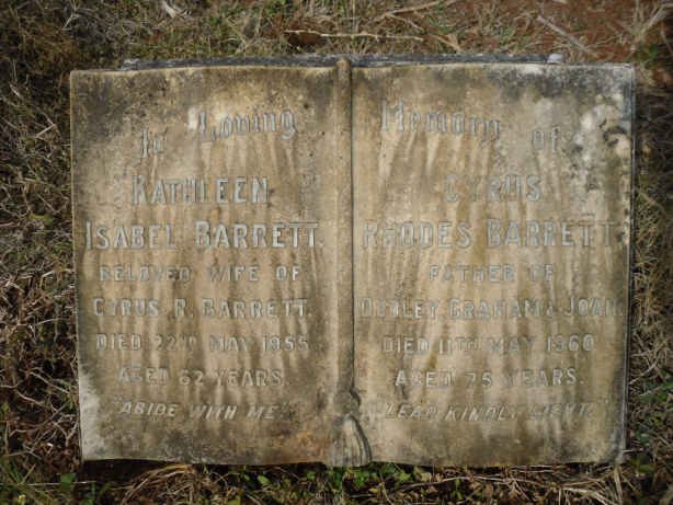 BARRETT Cyrus Rhodes -1960 &amp; Kathleen Isabel -1955