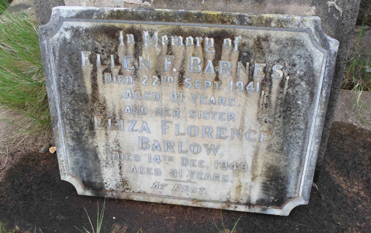 BARLOW Ellen F. -1941 :: BARLOW Eliza Florence -1949