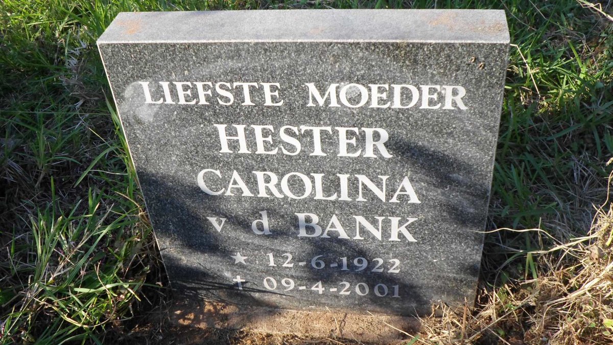 BANK Hester Carolina, v.d. 1922-2001