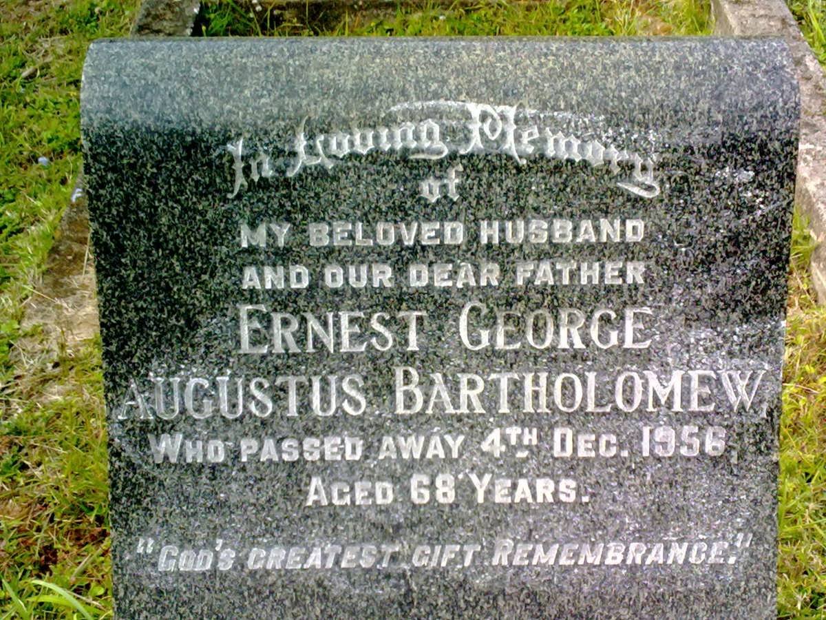 BARTHOLOMEW Ernest George Augustus -1956