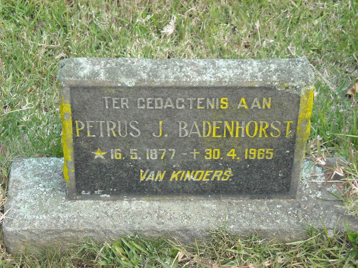 BADENHORST Petrus J. 1877-1965
