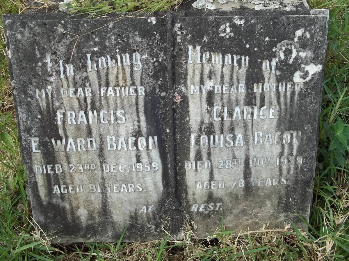 BACON Francis E. Ward -1959 &amp; Clarice Louisa -1959