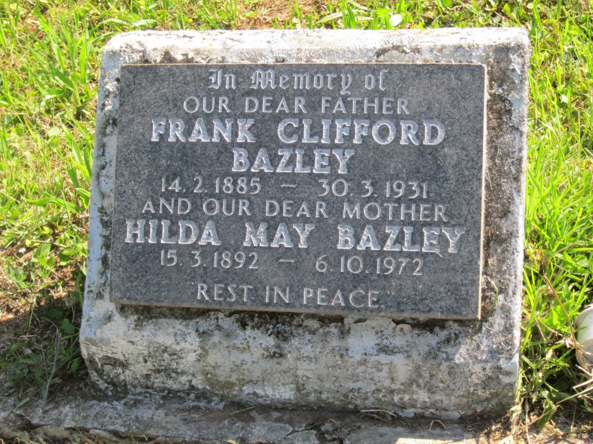 BAZLEY Frank Clifford 1885-1931 &amp; Hilda May 1892-1972