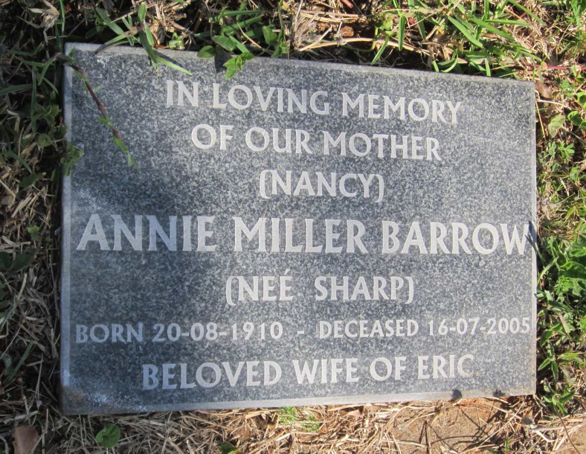 BARROW Annie Miller nee SHARP 1910-2005