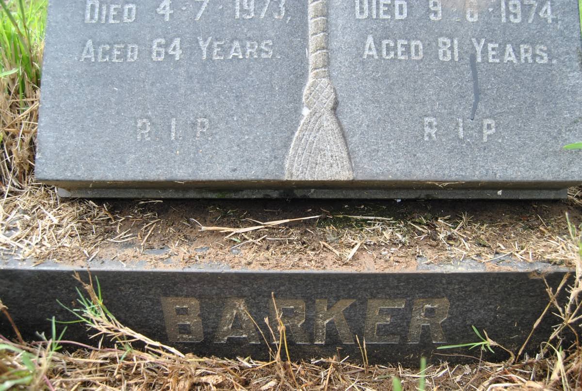 BARKER Lionel Oscar -1974 &amp; Barbara Doreen -1973