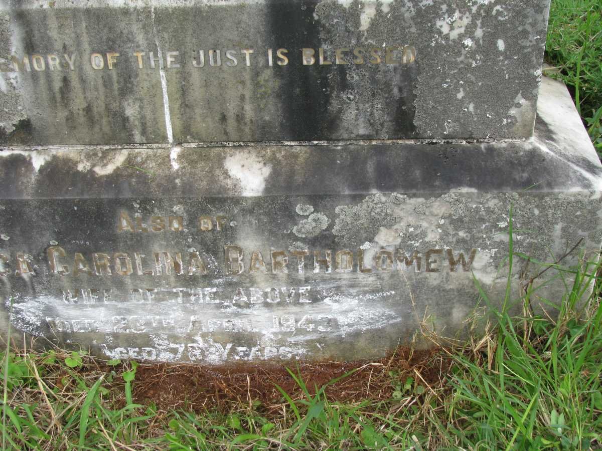 BARTHOLOMEW Joseph -1930 &amp; Rebecca Carolina -1943