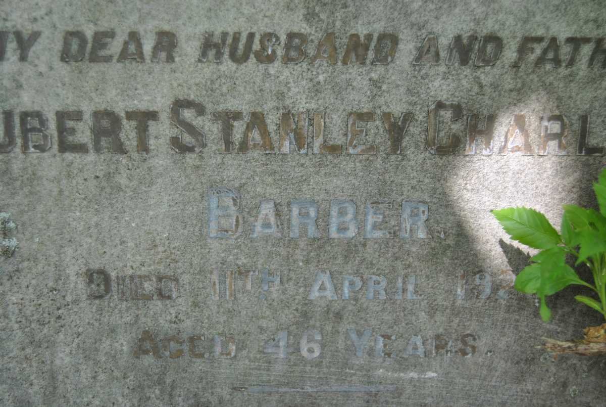 BARBER Hubert Stanley Charles -1928