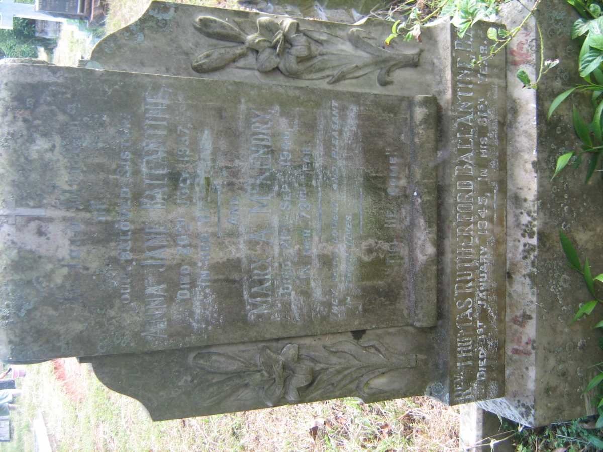 BALLANTINE Anna Jane -1937 :: McKENDRY Mary A. -1940 :: BALLANTINE Thomas Rutherford -1945