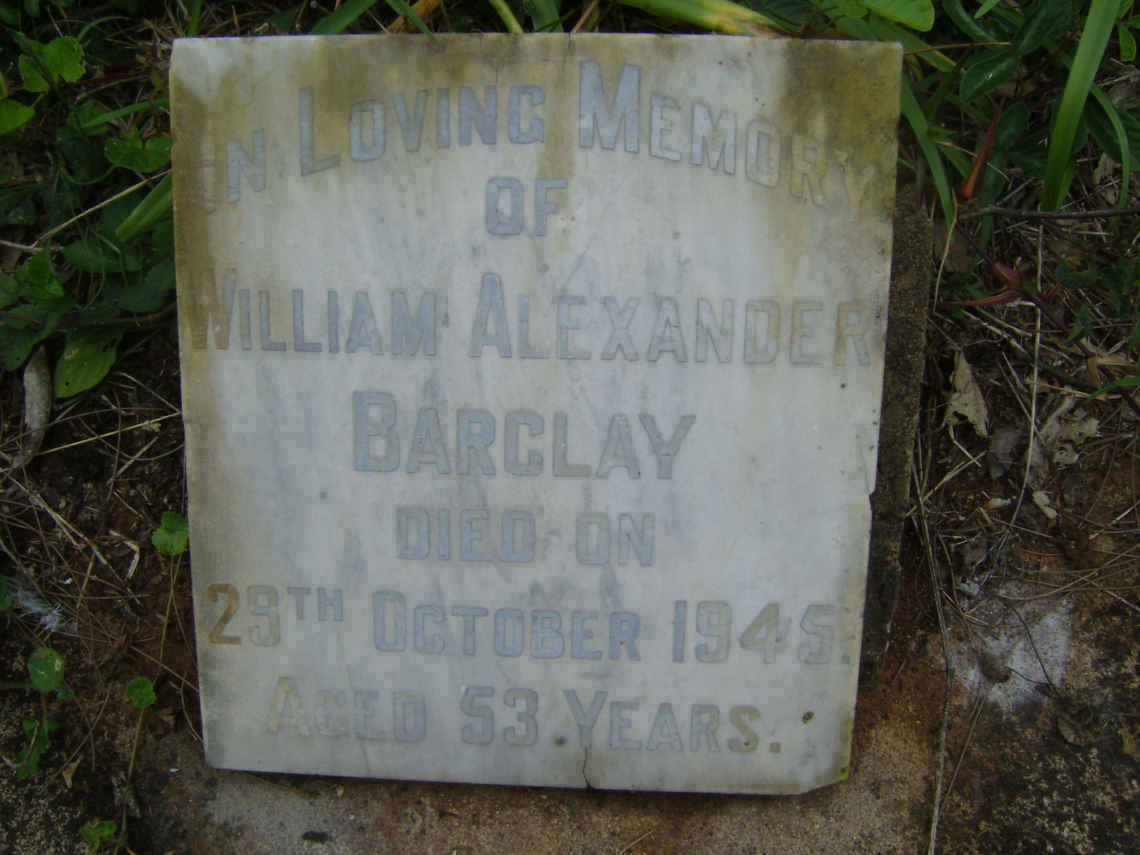 BARCLAY William Alexander -1945