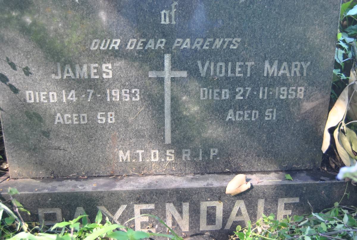 BAXENDALE James -1963 &amp; Violet Mary -1958