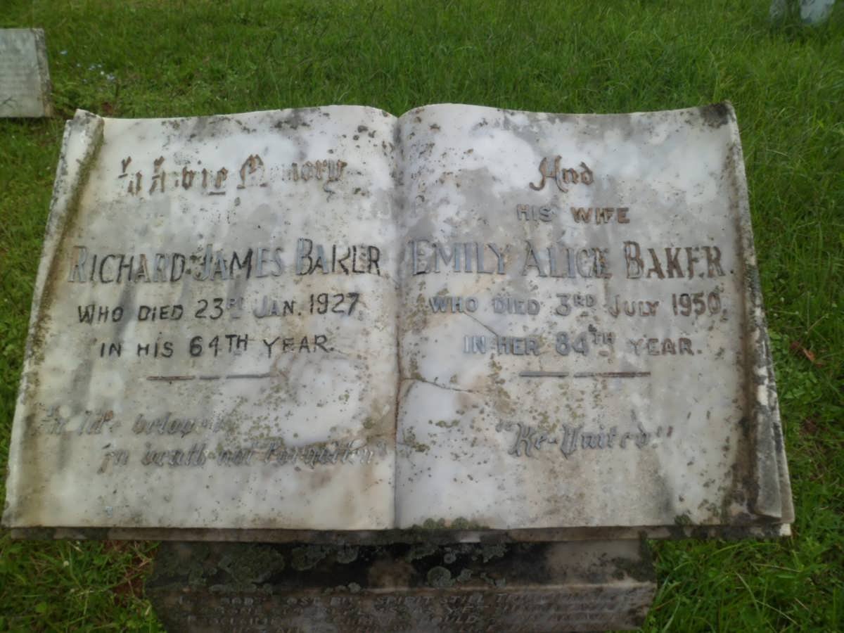 BAKER Richard James -1927 &amp; Emily Alice -1950