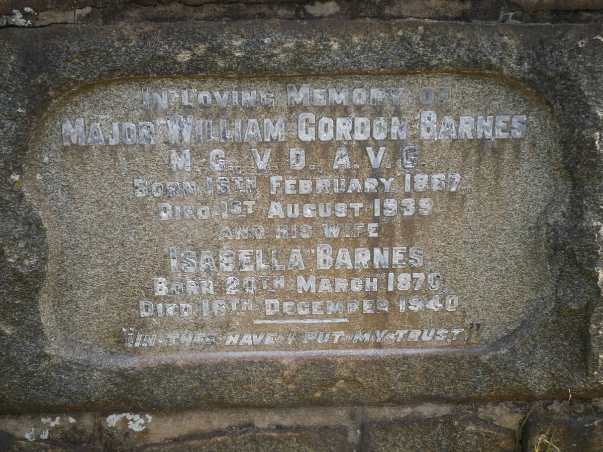 BARNES William Gordon 1867-1939  &amp; Isabella 1870-1940