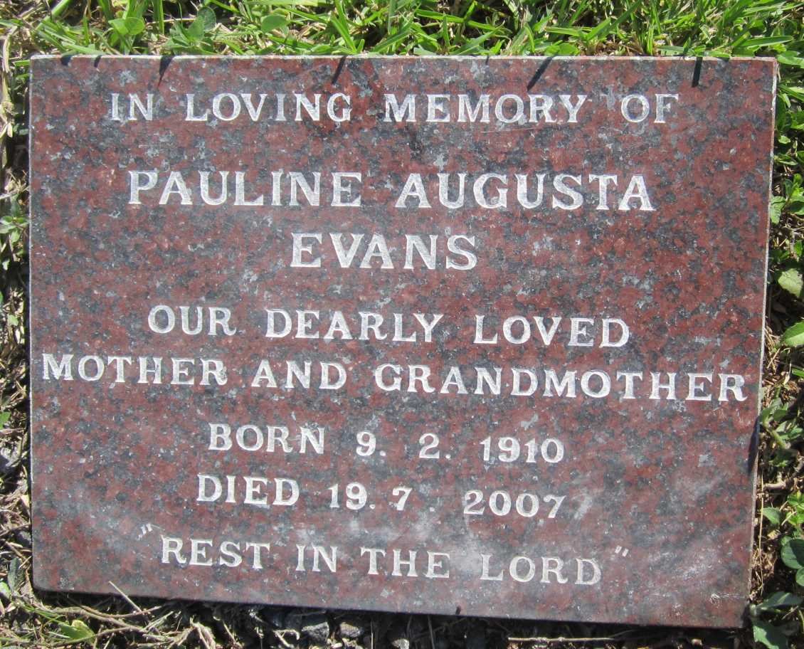 EVANS Pauline Augusta 1910-2007