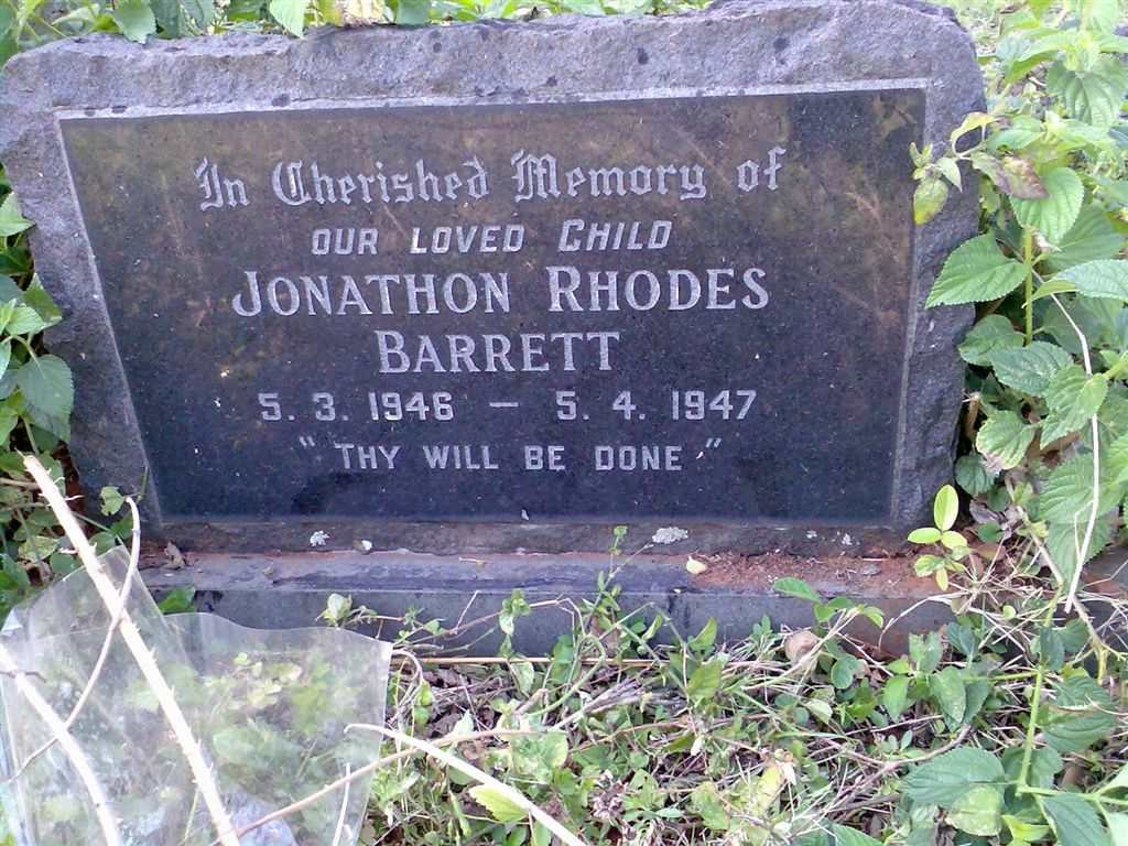 BARRETT Jonathan Rhodes 1946-1947