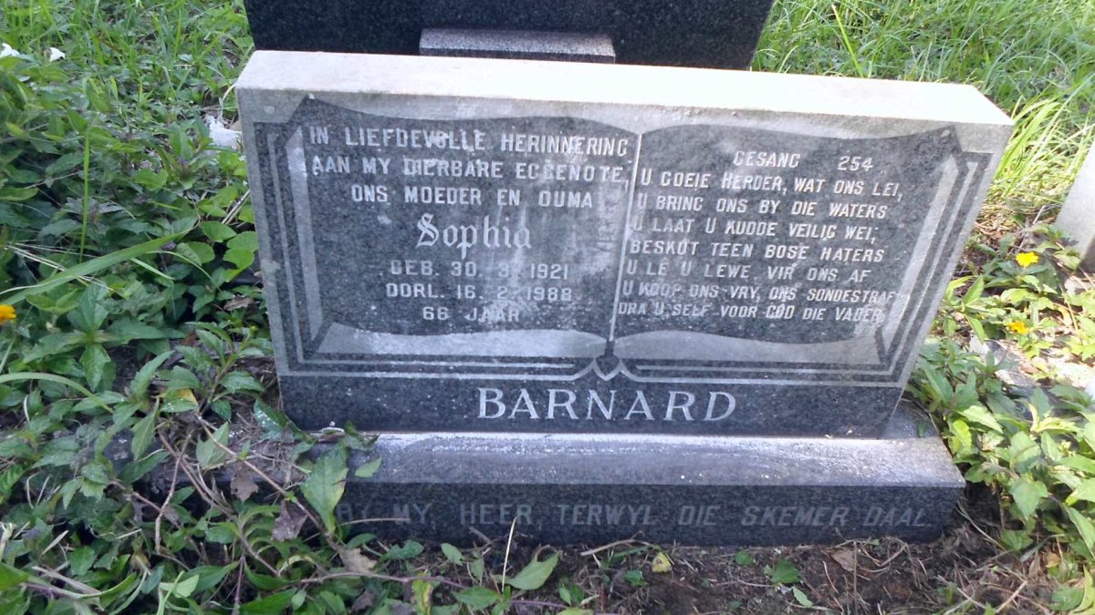 BARNARD Sophia 1921-1988