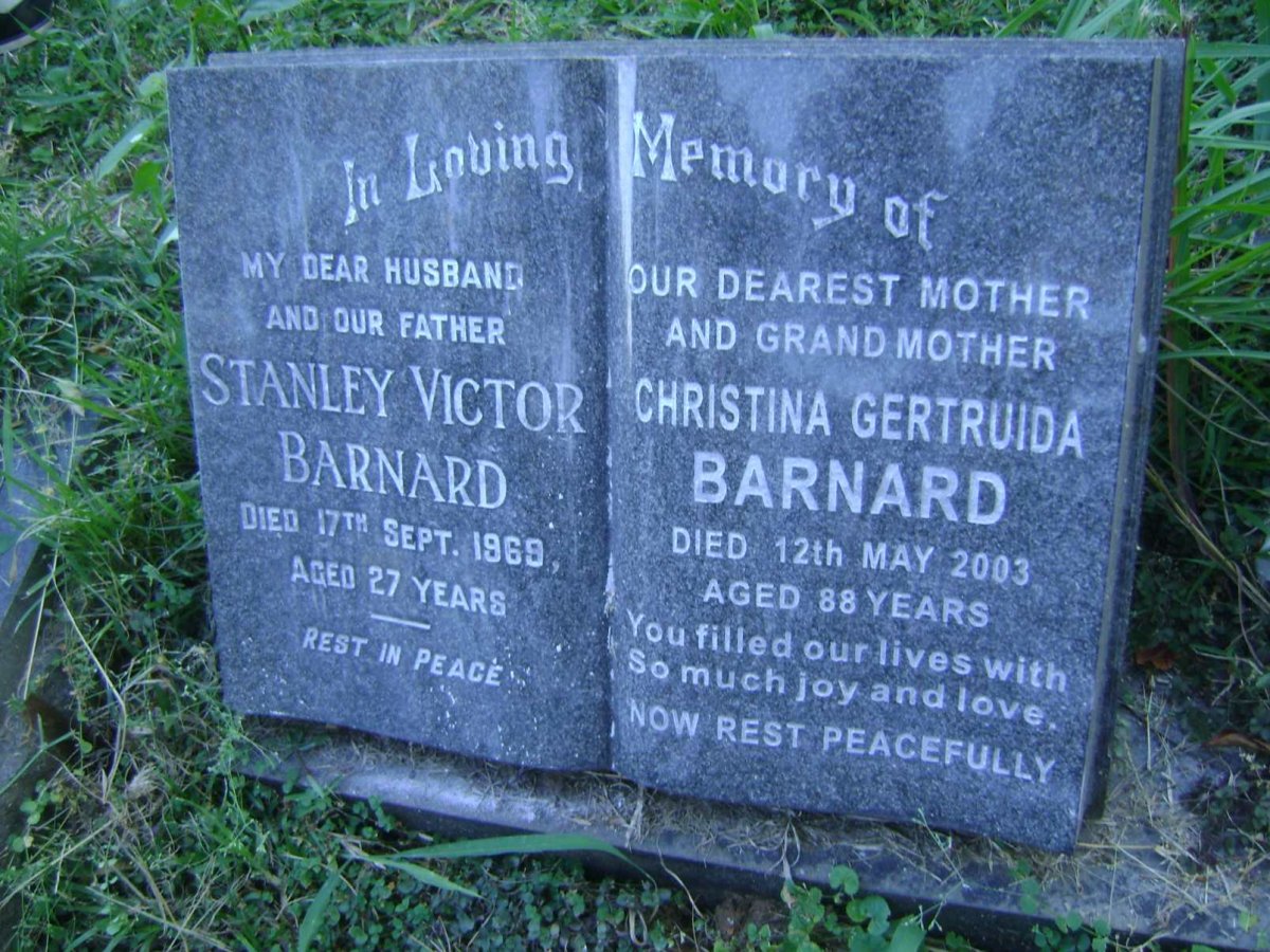 BARNARD Christina Getruida -2003 :: BARNARD Stanley Victor -1969