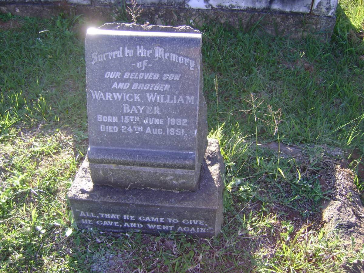 BAYER Warwick William 1932-1951