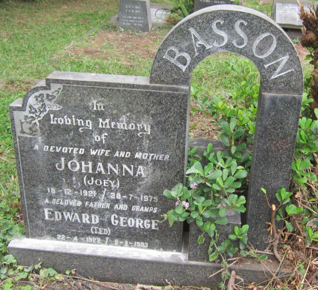 BASSON Edward George 1922-1993 &amp; Johanna 1921-1975