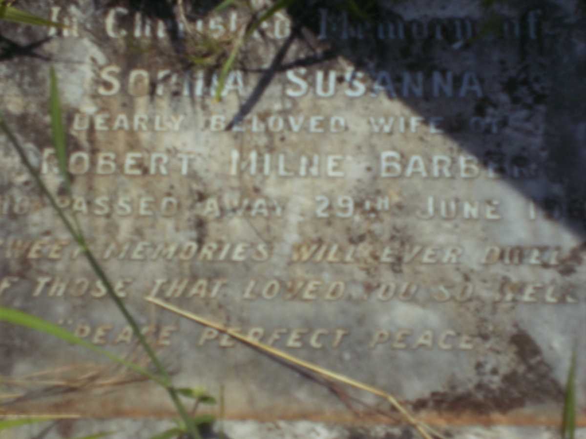 BARBER Sophia Susanna -1955