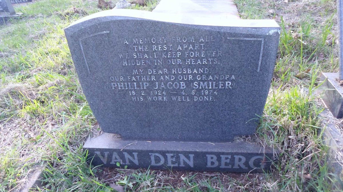BERG Phillip Jacob, van den 1924-1974