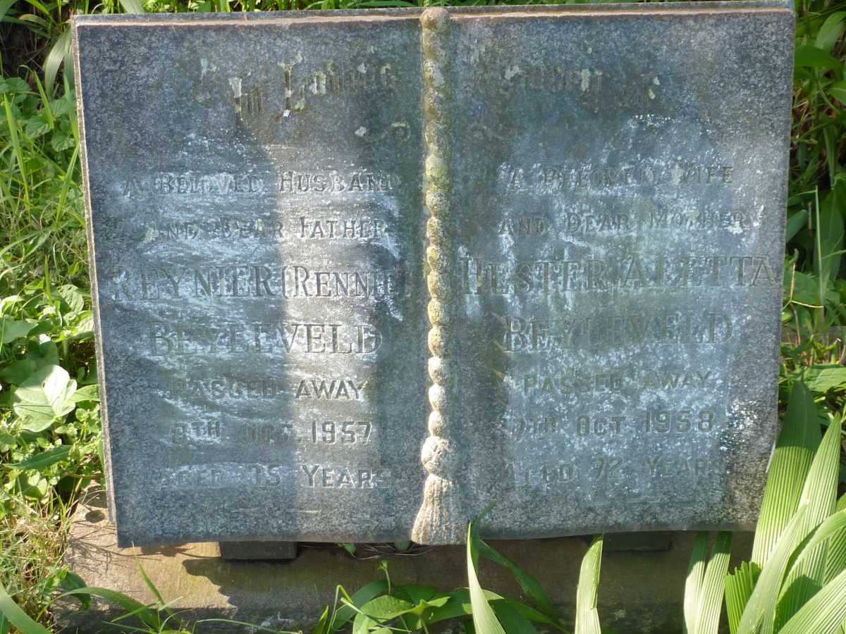 BEYLEVELD Reynier -1957 &amp; Hester Aletta -1958