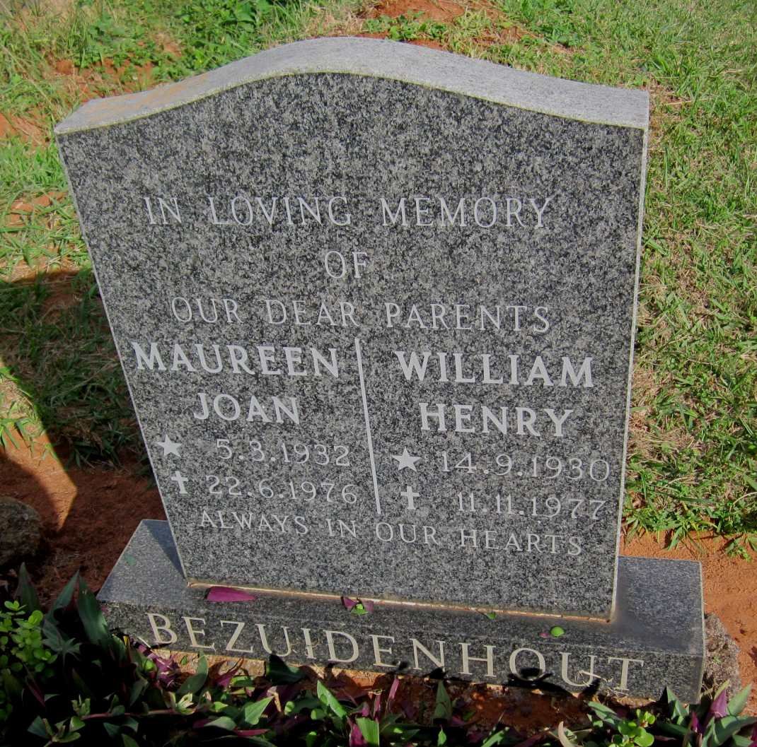 BEZUIDENHOUT William Henry 1930-1977 &amp; Maureen Joan 1932-1976