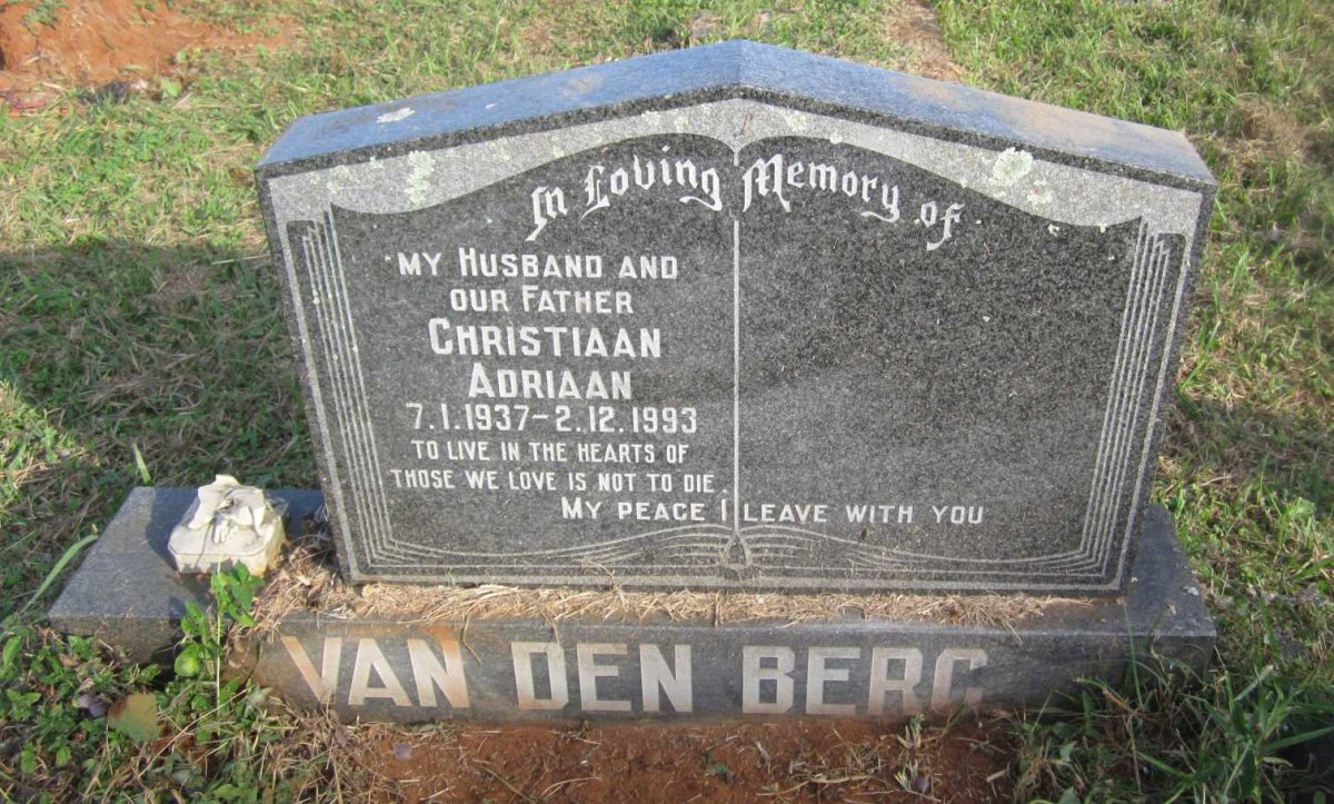 BERG Christiaan Adriaan, van den 1937-1993