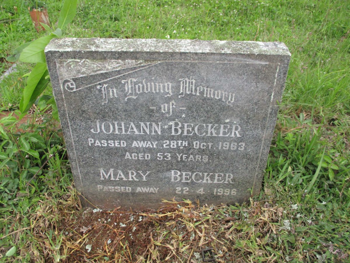 BECKER Johann -1963 &amp; Mary -1996