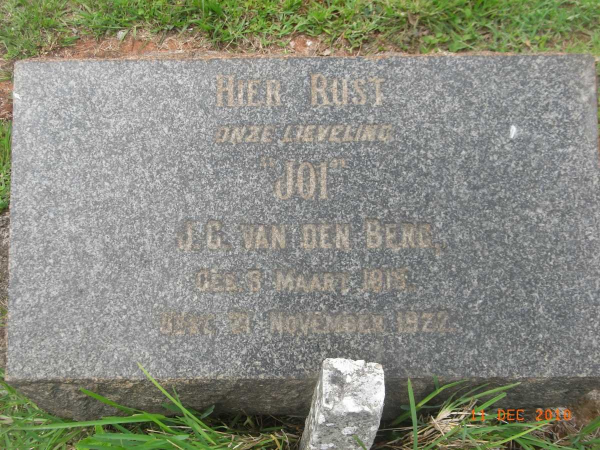 BERG Johanna G., van den 1918-1922