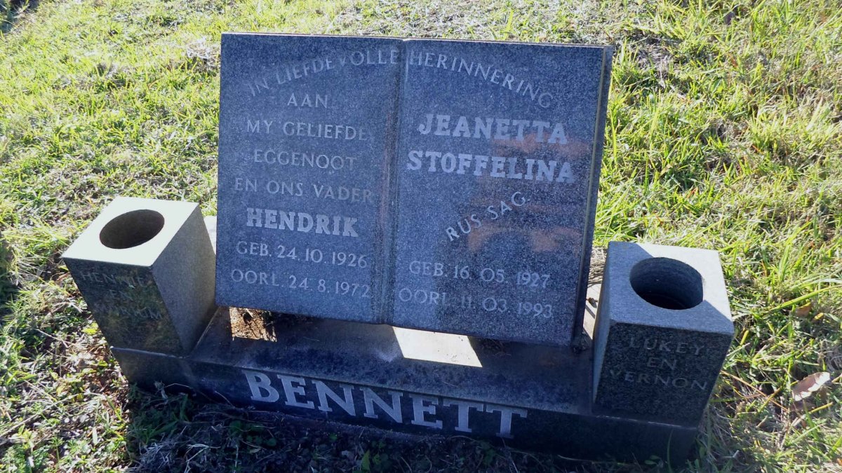 BENNETT Hendrik 1926-1972 &amp; Jeanetta Stoffelina 1927-1993